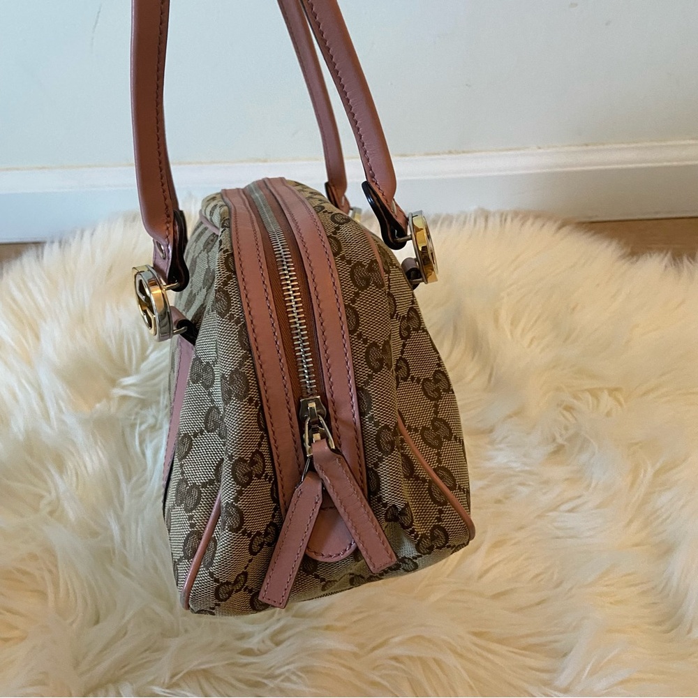 Gucci Brown GG Canvas Twins Shoulder Bag Beige/Pink - Picture 8 of 14